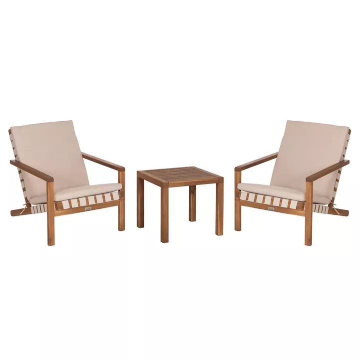 LOUNGE ΣΕΤ ΕΞ.ΧΩΡΟΥ 3ΤΜΧ DAME HM10982 ΞΥΛΟ ΑΚΑΚΙΑΣ--ΣΧΟΙΝΙ STRAP & ΜΑΞΙΛΑΡΙΑ ΣΕ ΜΠΕΖ