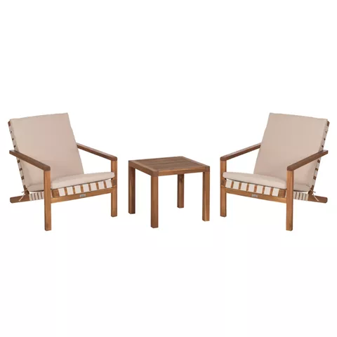 LOUNGE ΣΕΤ ΕΞ.ΧΩΡΟΥ 3ΤΜΧ DAME HM10982 ΞΥΛΟ ΑΚΑΚΙΑΣ--ΣΧΟΙΝΙ STRAP & ΜΑΞΙΛΑΡΙΑ ΣΕ ΜΠΕΖ