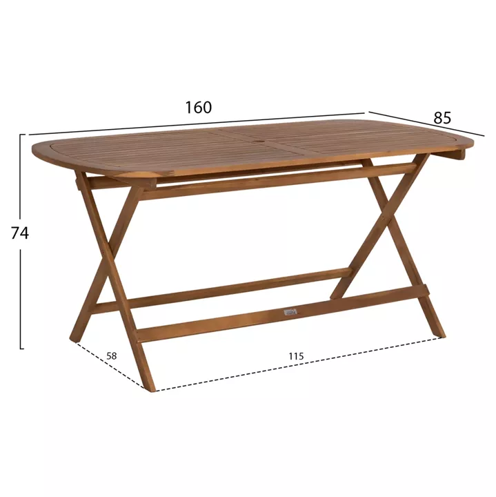 OUTDOOR DINING SET 5PCS SOUL HM10987.04 ACACIA WOOD--BEIGE TEXTILENE