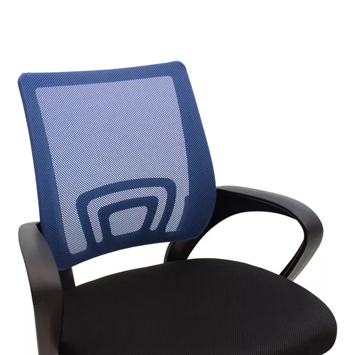 Berto pakoworld recline office chair with mesh fabric in blue-black shade and chrome base 60x48x85-95cm