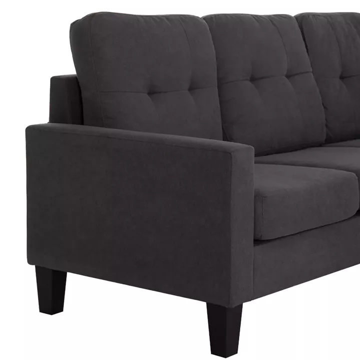 ΚΑΝΑΠΕΣ ΓΩΝΙΑ ΑΝΑΣΤΡΕΨΙΜΗ MEGGY HM3297.11 ΓΚΡΙ ΥΦΑΣΜΑ 184.5x75-129x86Yεκ.