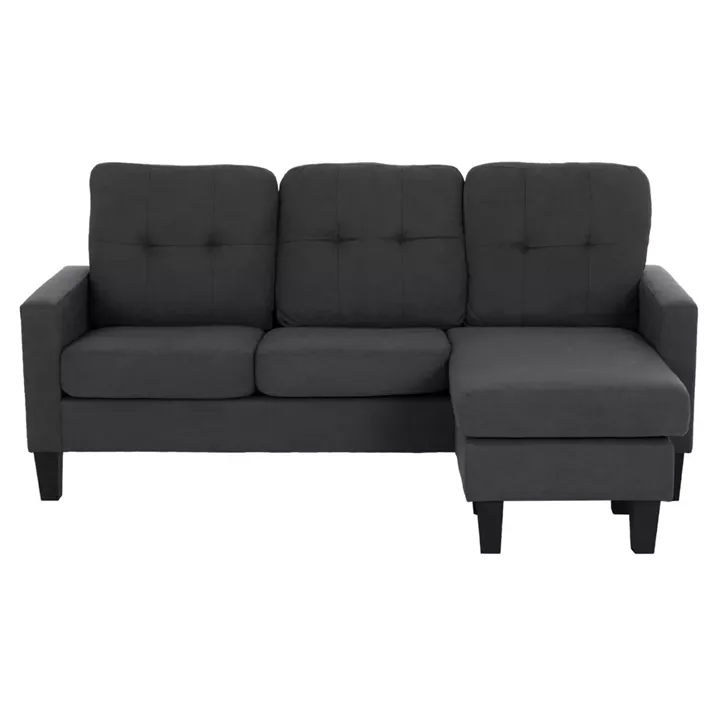 ΚΑΝΑΠΕΣ ΓΩΝΙΑ ΑΝΑΣΤΡΕΨΙΜΗ MEGGY HM3297.11 ΓΚΡΙ ΥΦΑΣΜΑ 184.5x75-129x86Yεκ.