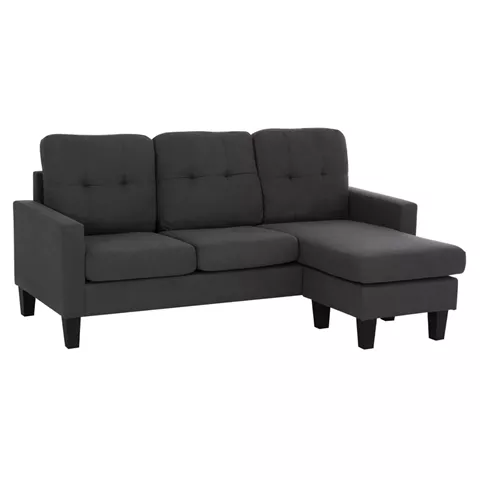 ΚΑΝΑΠΕΣ ΓΩΝΙΑ ΑΝΑΣΤΡΕΨΙΜΗ MEGGY HM3297.11 ΓΚΡΙ ΥΦΑΣΜΑ 184.5x75-129x86Yεκ.