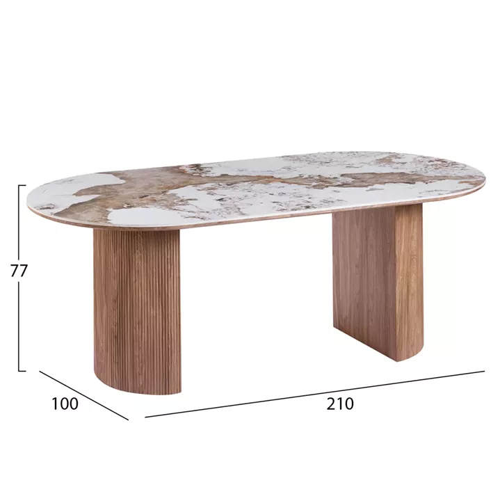 ΣΕΤ ΤΡΑΠΕΖΑΡΙΑΣ 7ΤΜΧ MARBLEX HM11391 ΚΕΡΑΜΙΚΟ TOP PANDORA--ΚΑΡΕΚΛΕΣ ΜΕ ΥΦΑΣΜΑ TAUPE