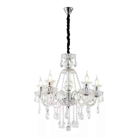 Artekko Chandelier Mairy Πολυέλαιος 8φωτος Διάφανο Κρύσταλλο (80x80x70)cm