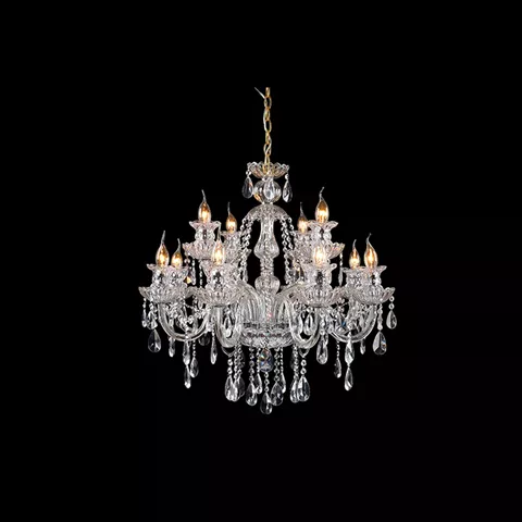 Artekko Chandelier Mairy Πολυέλαιος12φωτος Διάφανο Κρύσταλλο (90x90x70)cm