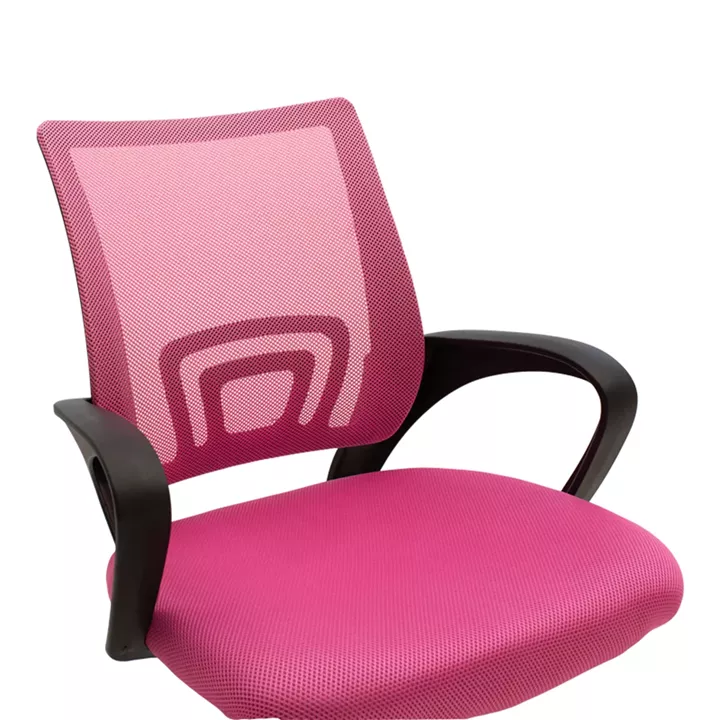 Berto pakoworld recline office chair with mesh fabric in pink shade and chrome base 60x48x85-95cm