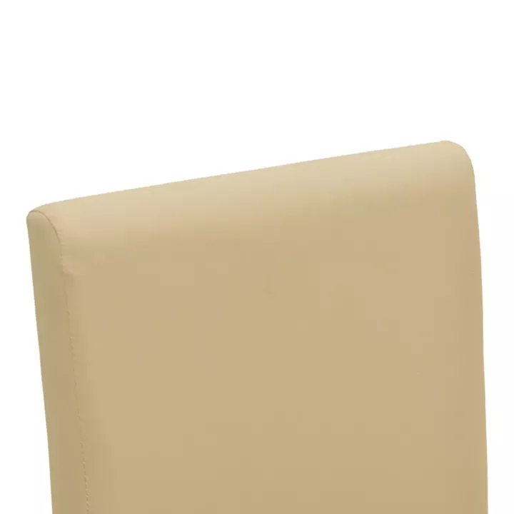 Καρέκλα Zeben pakoworld εκρού PU με πόδι μαύρο rubberwood 43,5x55,5x93,5εκ