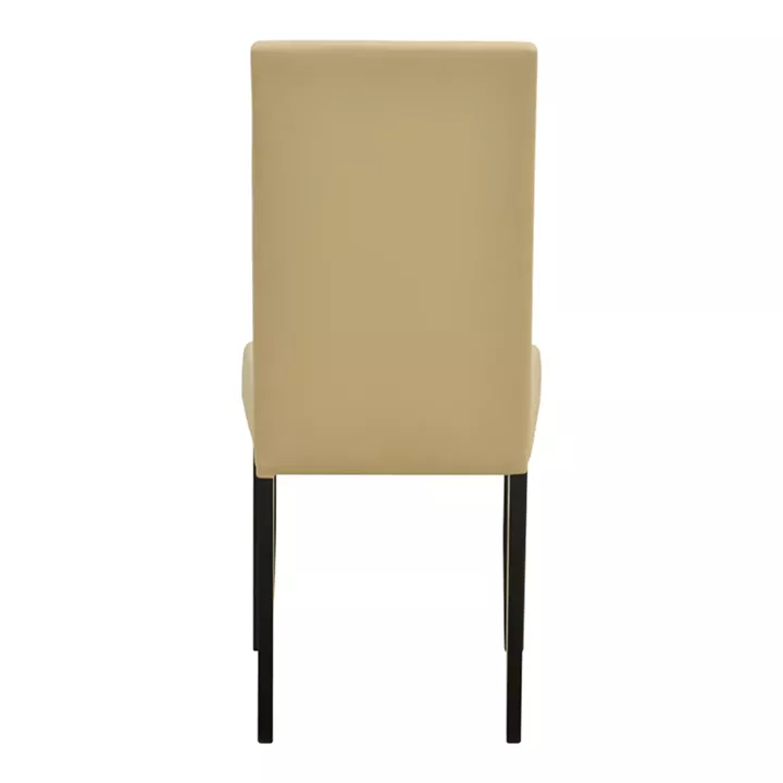Καρέκλα Zeben pakoworld εκρού PU με πόδι μαύρο rubberwood 43,5x55,5x93,5εκ
