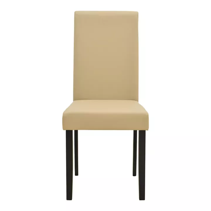 Καρέκλα Zeben pakoworld εκρού PU με πόδι μαύρο rubberwood 43,5x55,5x93,5εκ