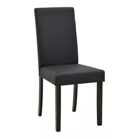 Καρέκλα Zeben pakoworld μαύρο PU με πόδι μαύρο rubberwood 43,5x55,5x93,5εκ