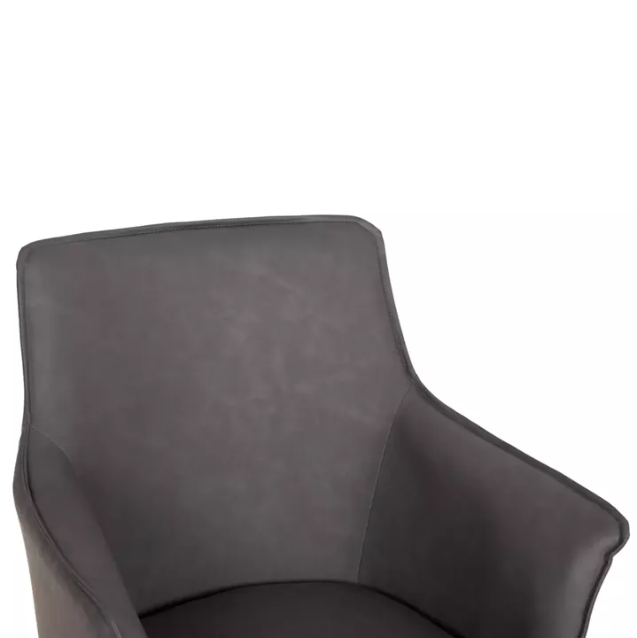 ΠΟΛΥΘΡΟΝΑ ΤΡΑΠΕΖΑΡΙΑΣ MELL HM18448.01 PU ΣΕ SMOKY ΓΚΡΙ--ΜΕΤΑΛ.ΠΟΔΙΑ 59x57x85Υεκ.