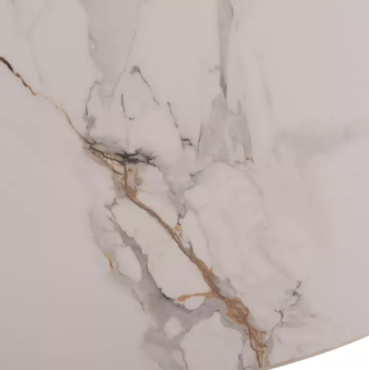 DINING TABLE MELLOW HM18416 MDF LEGS--CERAMIC TOP IN WHITE MARBLE COLORING 180x90x76Hcm.