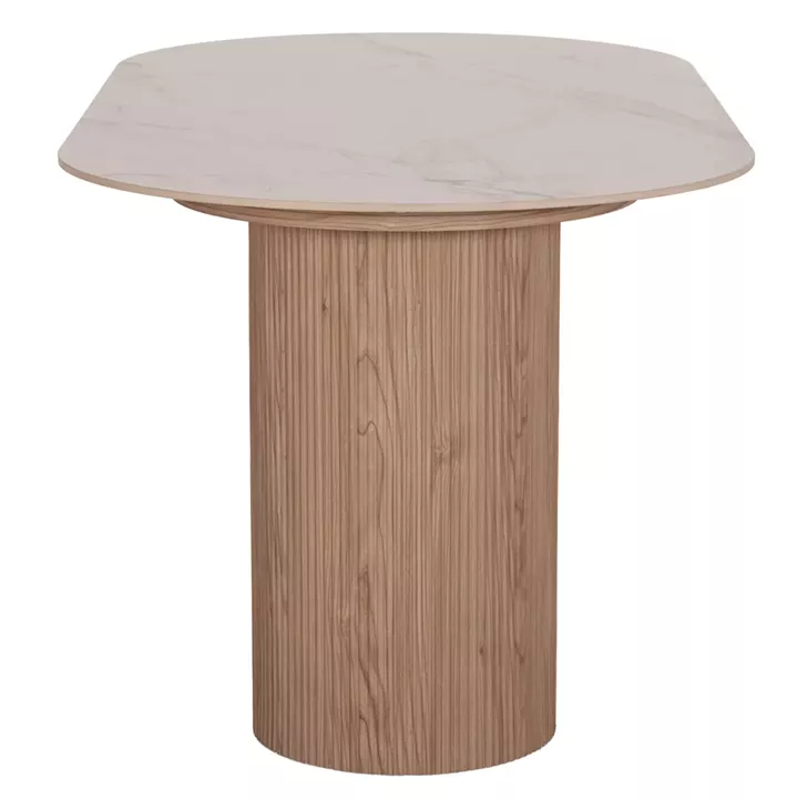 DINING TABLE MELLOW HM18416 MDF LEGS--CERAMIC TOP IN WHITE MARBLE COLORING 180x90x76Hcm.