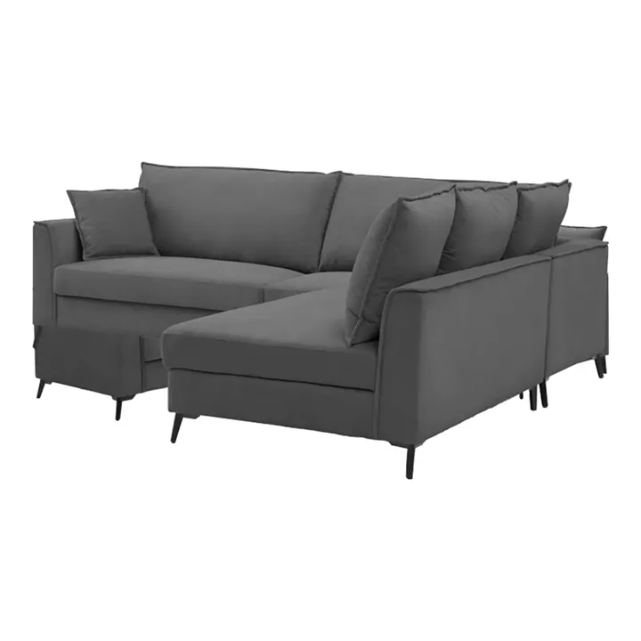 Reversible corner sofa Almy pakoworld anthracite fabric 271x219x91cm