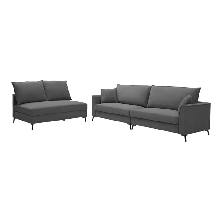 Reversible corner sofa Almy pakoworld anthracite fabric 271x219x91cm