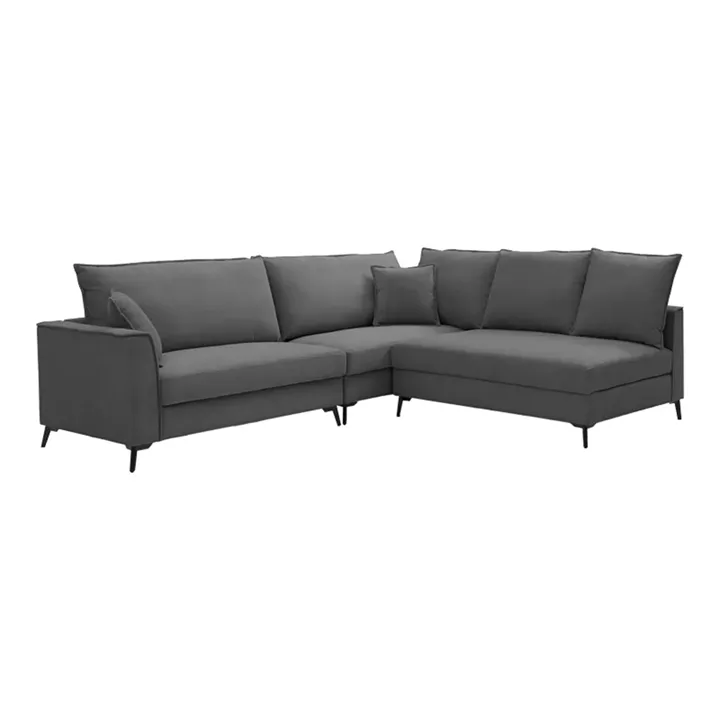 Reversible corner sofa Almy pakoworld anthracite fabric 271x219x91cm