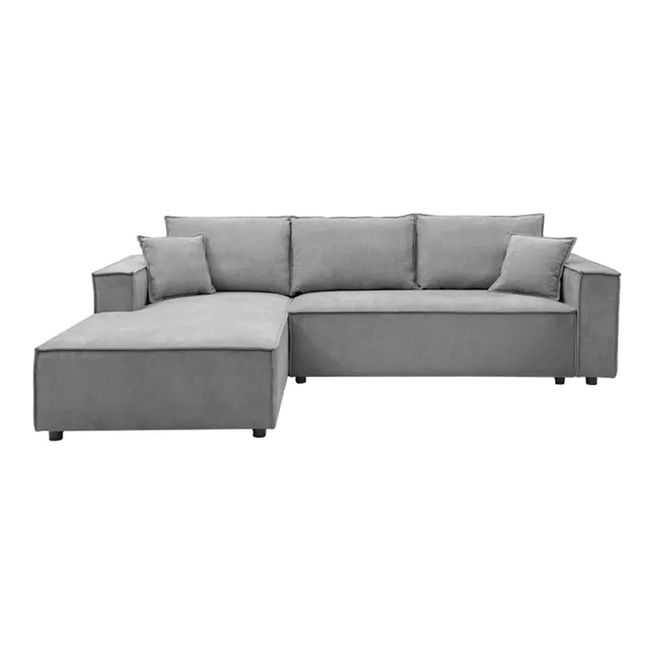 Right corner sofa Maden pakoworld grey fabric 279x203x90cm