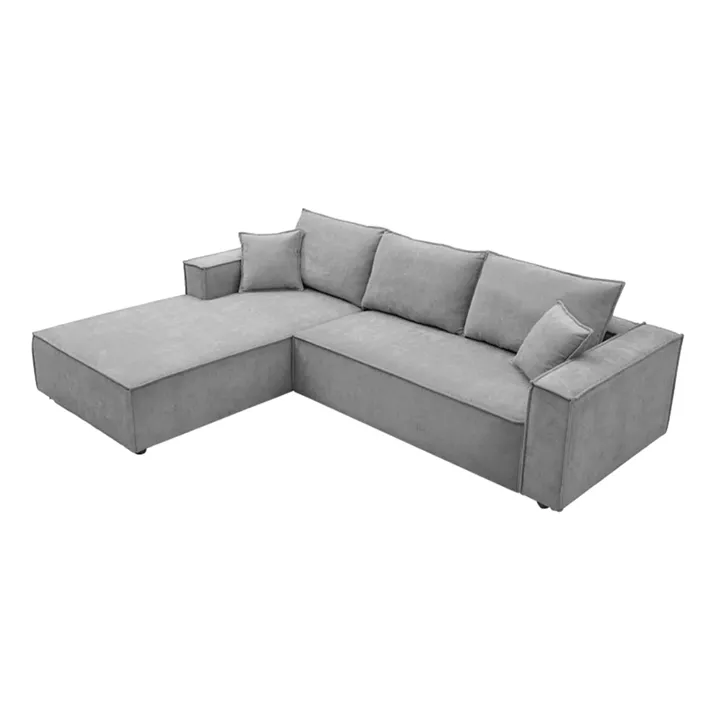 Right corner sofa Maden pakoworld grey fabric 279x203x90cm
