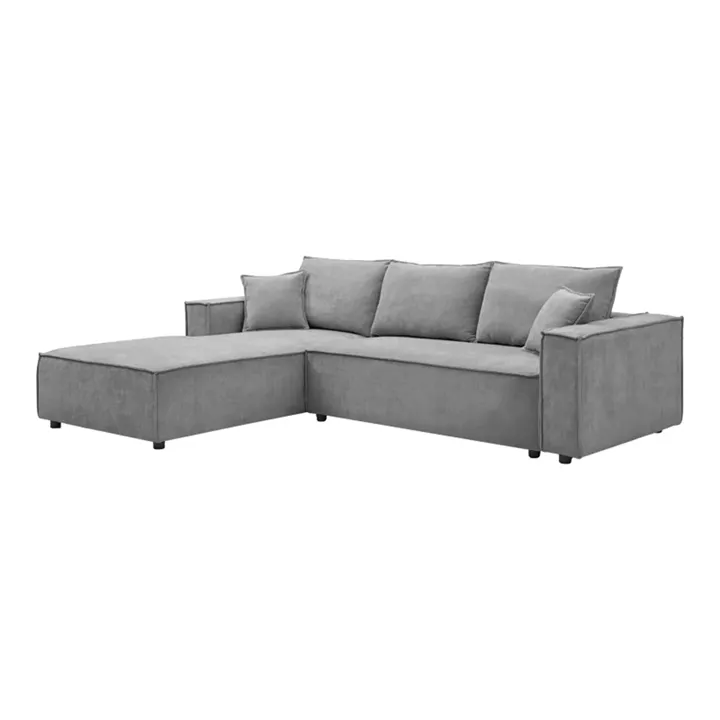 Right corner sofa Maden pakoworld grey fabric 279x203x90cm