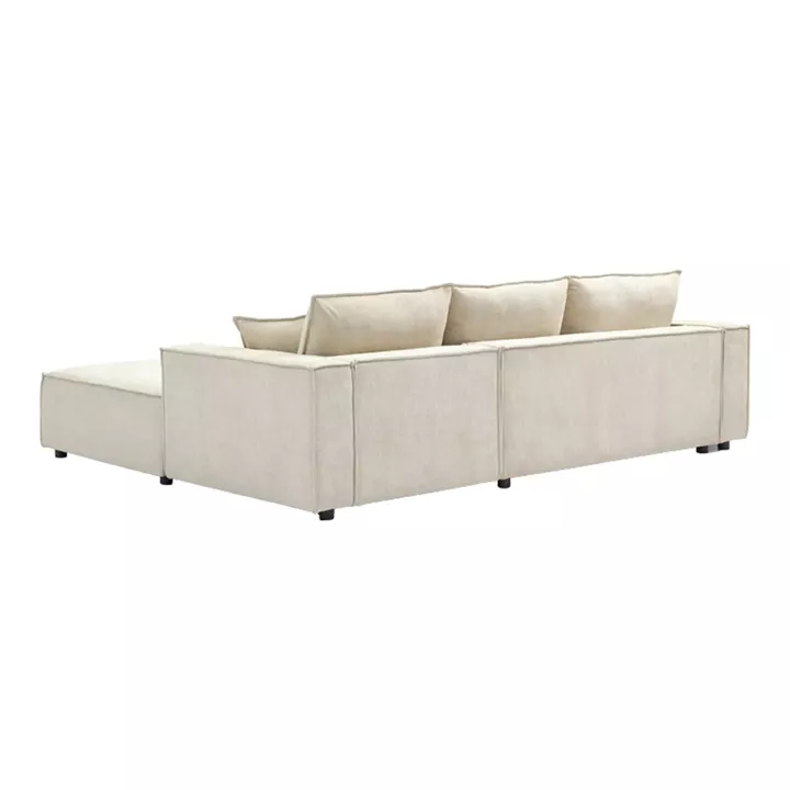 Left corner sofa Maden pakoworld beige fabric 279x203x90cm