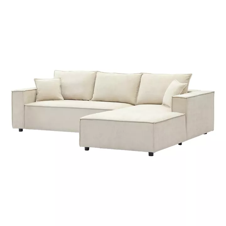 Left corner sofa Maden pakoworld beige fabric 279x203x90cm