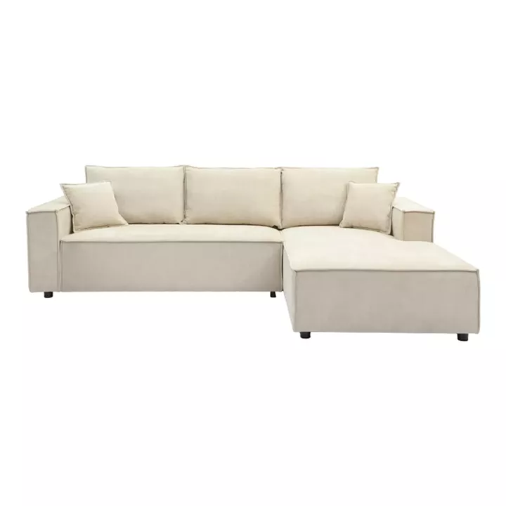 Left corner sofa Maden pakoworld beige fabric 279x203x90cm