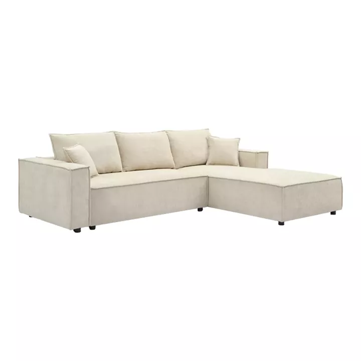 Left corner sofa Maden pakoworld beige fabric 279x203x90cm