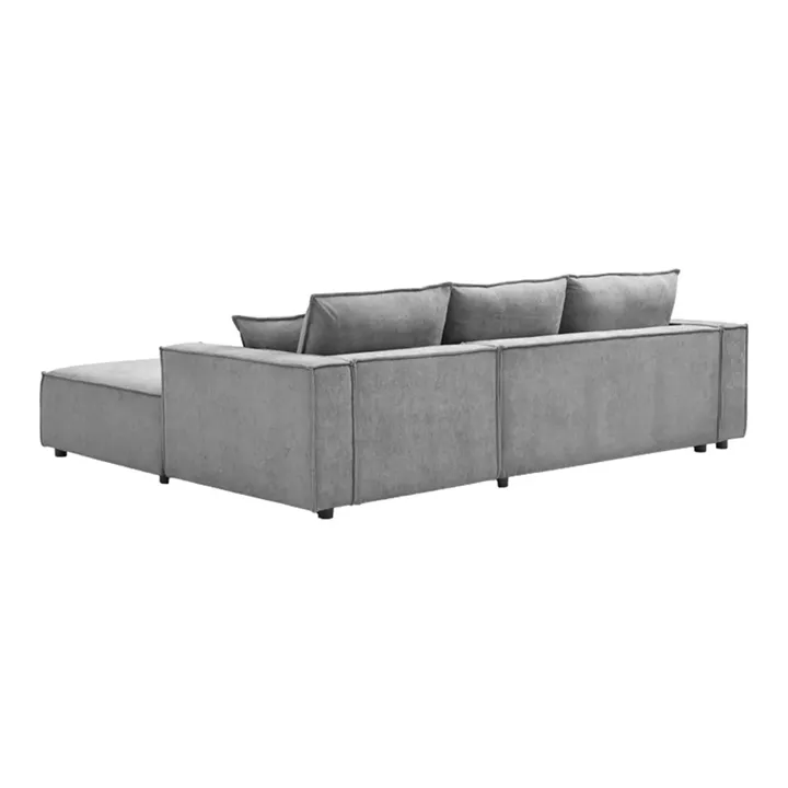Left corner sofa Maden pakoworld grey fabric 279x203x90cm