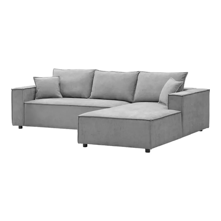 Left corner sofa Maden pakoworld grey fabric 279x203x90cm