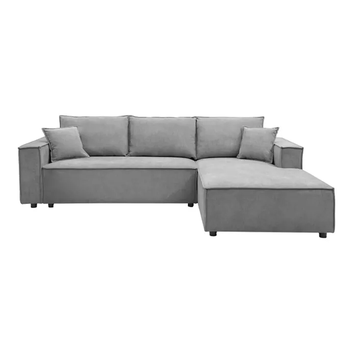 Left corner sofa Maden pakoworld grey fabric 279x203x90cm