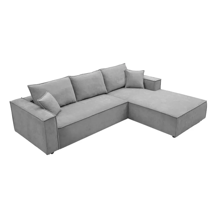 Left corner sofa Maden pakoworld grey fabric 279x203x90cm
