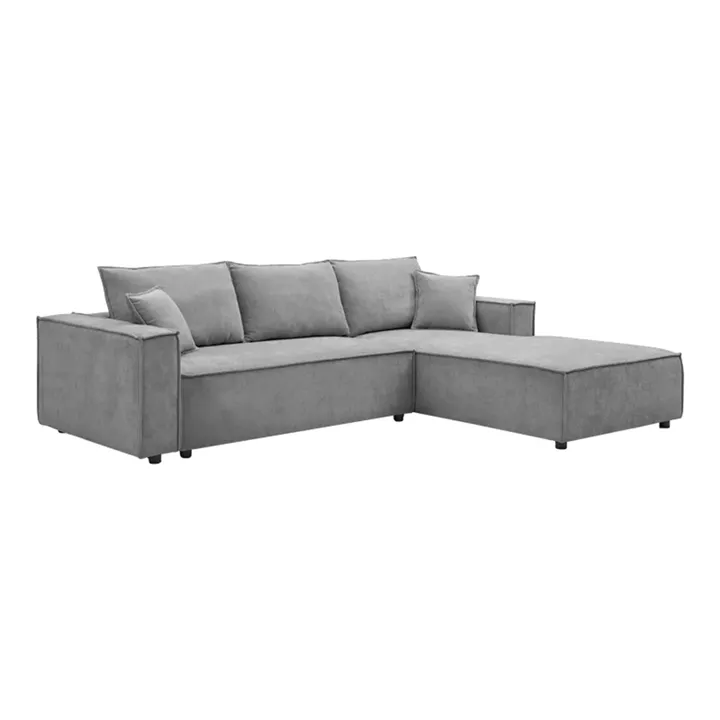 Left corner sofa Maden pakoworld grey fabric 279x203x90cm