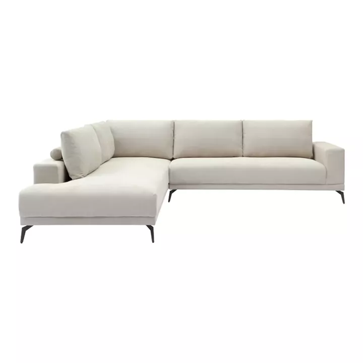Γωνιακός καναπές Selio pakoworld δεξιά γωνία μπεζ ύφασμα 300x240x100εκ