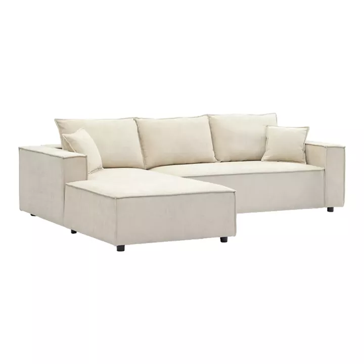 Right corner sofa Maden pakoworld beige fabric 279x203x90cm