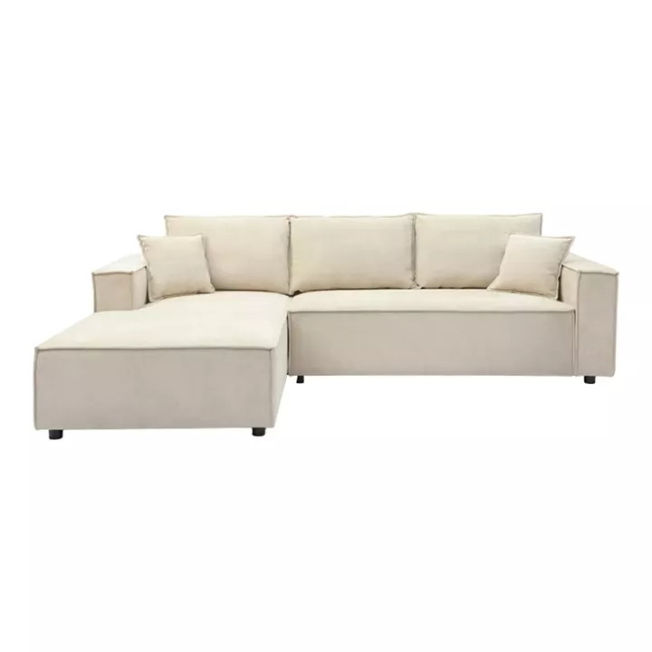 Right corner sofa Maden pakoworld beige fabric 279x203x90cm
