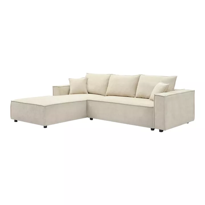 Right corner sofa Maden pakoworld beige fabric 279x203x90cm