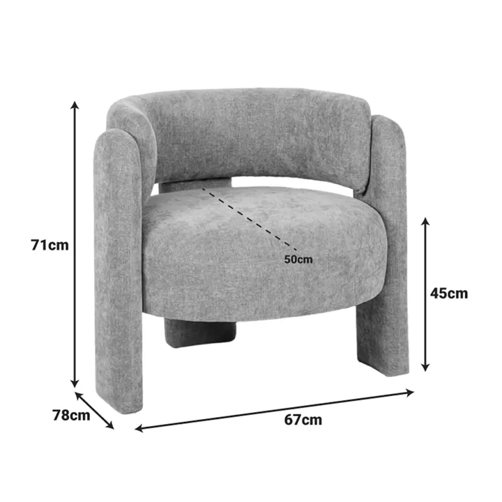 Armchair Janko pakoworld amber fabric 67x78x71cm