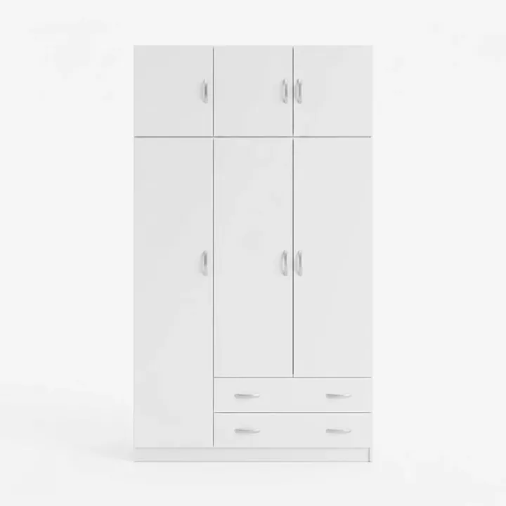 Ντουλάπα τρίφυλλη με πατάρι Alvia pakoworld λευκό 150x51x240εκ