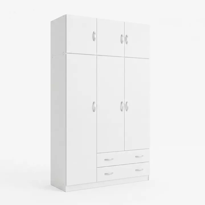 Ντουλάπα τρίφυλλη με πατάρι Alvia pakoworld λευκό 150x51x240εκ