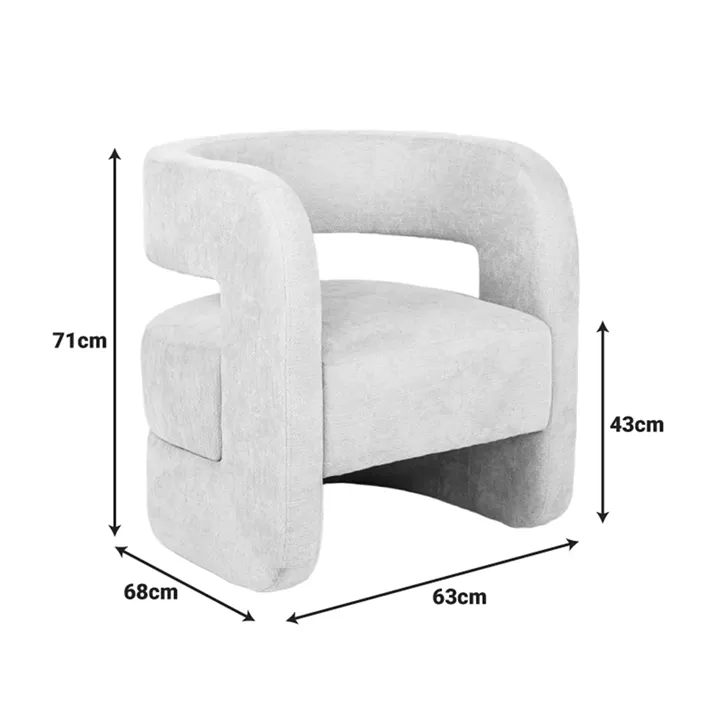 Armchair Coconda pakoworld beige fabric 63x68x71cm