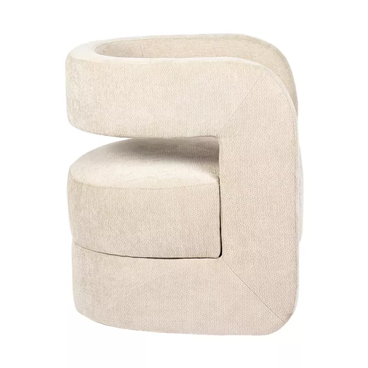 Armchair Coconda pakoworld beige fabric 63x68x71cm