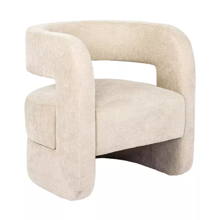 Armchair Coconda pakoworld beige fabric 63x68x71cm
