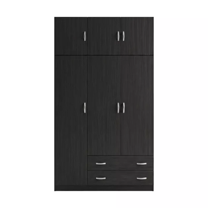 Ντουλάπα τρίφυλλη με πατάρι Alvia pakoworld wenge 150x51x240εκ