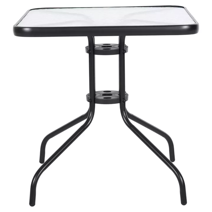 OUTDOOR DINING SET 5PCS FIGO HM10880.03 METALLIC TABLE & ARMCHAIRS IN BLACK