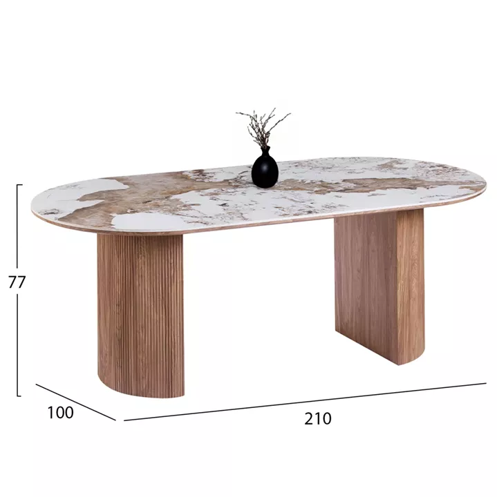 ΣΕΤ ΤΡΑΠΕΖΑΡΙΑΣ 7ΤΜΧ DRENNY HM11395.03 ΚΕΡΑΜΙΚΟ TOP PANDORA--ΚΑΡΕΚΛΕΣ ΥΦΑΣΜΑ TAUPE