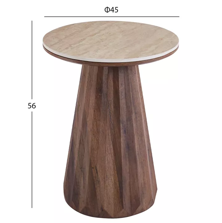 ΤΡΑΠΕΖΙΑ ΣΑΛΟΝΙΟΥ 2ΤΜΧ WALDEN HM12108 ΚΕΡΑΜΙΚΑ TOP--MDF ΒΑΣΕΙΣ Φ80+Φ46εκ.