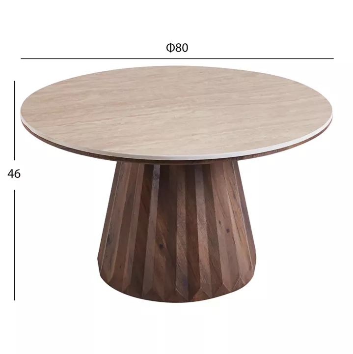 ΤΡΑΠΕΖΙΑ ΣΑΛΟΝΙΟΥ 2ΤΜΧ WALDEN HM12108 ΚΕΡΑΜΙΚΑ TOP--MDF ΒΑΣΕΙΣ Φ80+Φ46εκ.