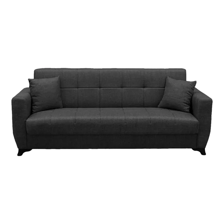 Sofa Bed Modesto pakoworld three seater with storage space grey fabric 215x84x83cm