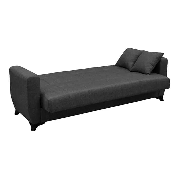 Sofa Bed Modesto pakoworld three seater with storage space grey fabric 215x84x83cm
